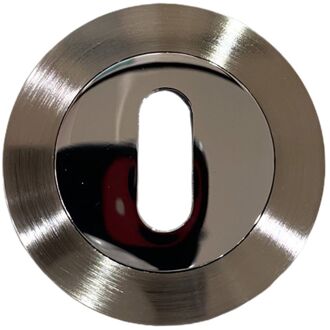 Sleutelgatrozet - Staal - Modern - 51mm - Glans/mat Chroom - 2 Stuks