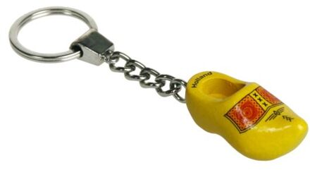 Sleutelhanger 1 klompje geel 4cm