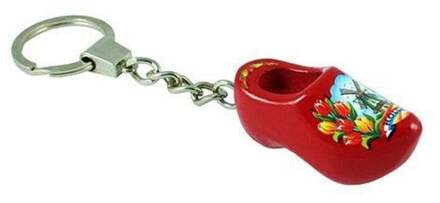 Sleutelhanger 1 klompje rood 4cm Rood - Zalm