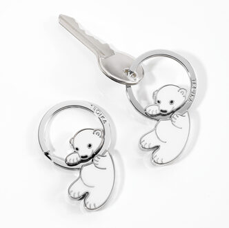 Sleutelhanger Baby Ijsbeer Zilver - 5,5 x 0,6 x 2,3 cm