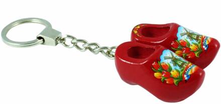 Sleutelhanger dubbel klompje rood Rood - Zalm