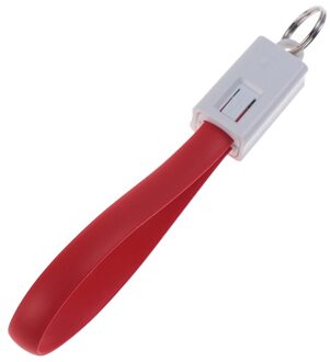 Sleutelhanger Kabel Fast Charger Sync Gegevens Verlichting Kabel Voor Iphone 6 S Type-C Micro Usb C Korte Cabel sleutelhanger Mobiele Telefoon Kabels rood