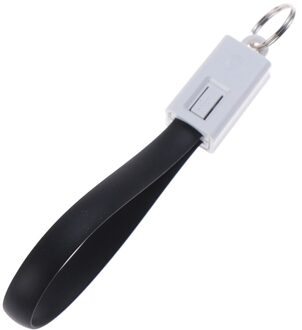 Sleutelhanger Kabel Fast Charger Sync Gegevens Verlichting Kabel Voor Iphone 6 S Type-C Micro Usb C Korte Cabel sleutelhanger Mobiele Telefoon Kabels zwart