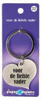 sleutelhanger Liefste Vader 10 x 4 cm ijzer zilver