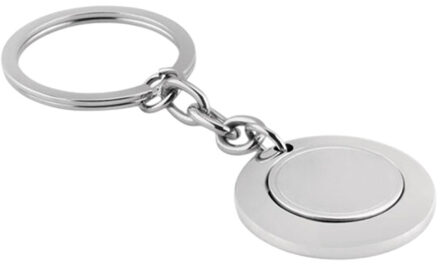 Sleutelhanger met platte ring - maat One size Zilver