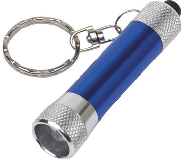 Sleutelhanger met zaklampje - 8x stuks - blauw - 7 cm - mini zaklamp - uitdeel cadeautjes