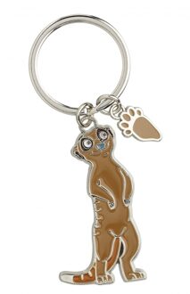 Sleutelhanger stokstaartje - metaal - 5 cm - cadeau artikelen Multi