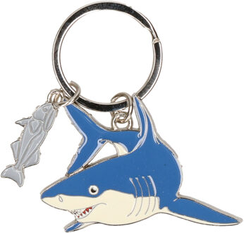 Sleutelhanger witte haai - metaal - 5 cm - Dieren cadeau - Kinderen Multi