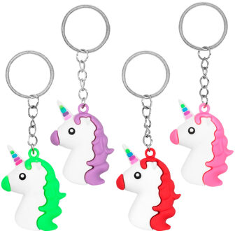 Sleutelhangers Eenhoorns (4st) Multikleur - Print
