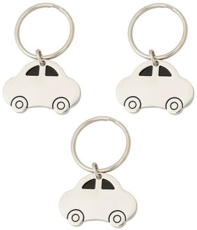Sleutelhangers met auto van 4,5 cm - 3x stuks - Rijbewijs gehaald/geslaagd/nieuwe auto cadeautjes