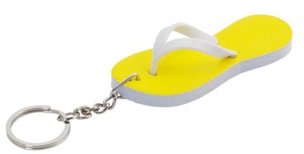 Sleutelhangers teenslippers 8 cm geel