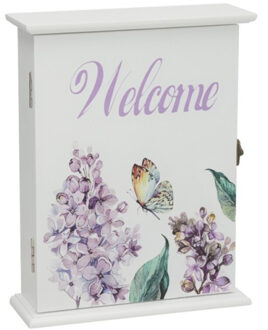 Sleutelkast - hout - met print - home deco - L25 x B19 cm