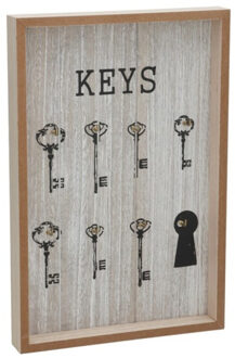 Sleutelkast - hout - print - home decoratie - L30 x B20 cm