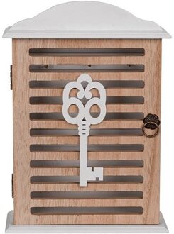Sleutelkast - landelijk - 19 x 6 x 28 cm - opbergen - hout - sleutelkastje