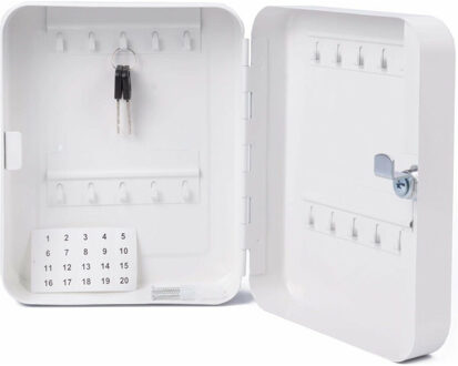 Sleutelkluisje met 20 haakjes - 16 x 7 x 20 cm - metaal