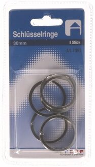 Sleutelringen RVS 3cm per 16 stuks