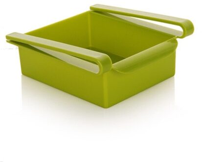 Slide Keuken Koelkast Organizer Vriezer Opbergrek Ruimte Saver Voor Refigerator Lade Plank Fruit Snack Container Houder groen