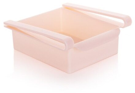 Slide Keuken Koelkast Organizer Vriezer Opbergrek Ruimte Saver Voor Refigerator Lade Plank Fruit Snack Container Houder Roze