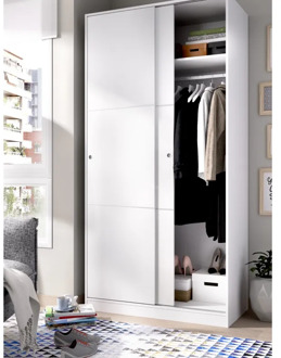 Sliding Door Wardrobe model SLIDE COLOR white brightness 100Cm