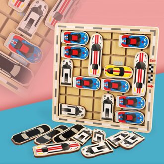 Sliding Hand Houten Klotski Auto Voor Volwassenen Kinderen Educatief Spel