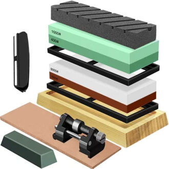 Slijper set - 5 soorten steen - watersteen - slijpsteen - riem voor gereedschappen