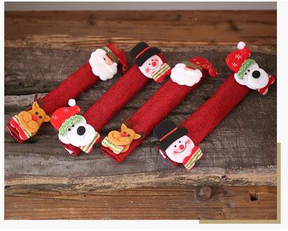 Slijtvaste Koelkast Deurklink Covers Cartoon Leuke Magnetron Deur Koelkast Handvat Sets Kerst Decoratie