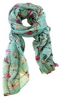 Slik Sjaals Voor Vrouwen Leuke Printing Lange Soft Wrap Sjaal Dames Chiffon Sjaal Sjaals Zomer Strand Sjaal groen