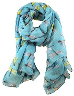 Slik Sjaals Voor Vrouwen Leuke Printing Lange Soft Wrap Sjaal Dames Chiffon Sjaal Sjaals Zomer Strand Sjaal licht blauw
