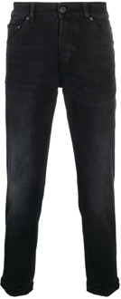 Slim Blauw-Zwart Denim Jeans voor Heren PT Torino , Black , Heren - W34,W33,W32,W30