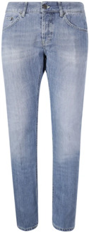 Slim Fit Blauwe Denim Jeans Dondup , Blue , Heren - W31,W34,W35,W32,W30,W38,W33