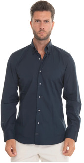 Slim Fit Button-Down Casual Overhemd Fay , Blue , Heren - XL