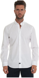Slim Fit Button-Down Casual Overhemd Fay , White , Heren - Xl,4Xl