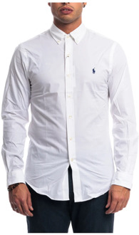 Slim Fit Button Down Overhemd Polo Ralph Lauren , White , Heren - 2XL