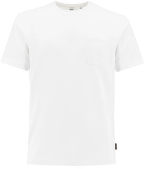 Slim Fit Crew Neck T-Shirt met Borstzak Aspesi , White , Heren - L