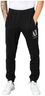 Slim fit cropped joggingbroek met logoborduring Zwart - XS