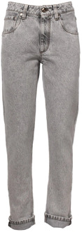 Slim-Fit Dames Jeans met Klassiek Design Brunello Cucinelli , Gray , Dames - S