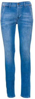 Slim Fit Donkere Wassing Denim Jeans Roy Roger's , Blue , Heren - W42,W32