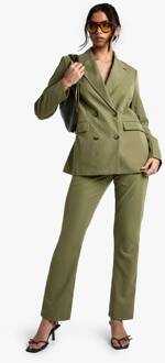 Slim Fit Getailleerde Broek Met Rechte Pijp, Khaki - 40