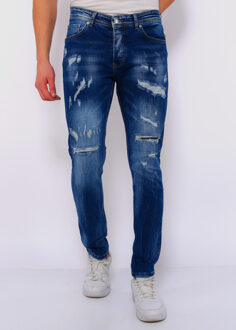 Slim fit jeans met gaten dc Blauw - 29