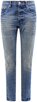 Slim Fit Jeans met Lage Taille Purple Brand , Blue , Heren - W34,W33,W32,W36,W31