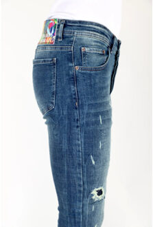 Slim fit jeans met scheuren mm118 - maat 33 Blauw