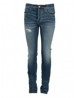 Slim Fit Jeans met Tapered Legs Les Hommes , Blue , Heren - W31
