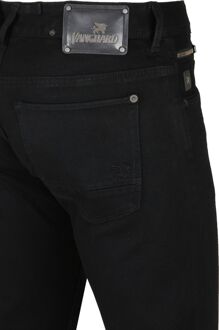 slim fit jeans V850 Rider black denim Blauw - 29-32