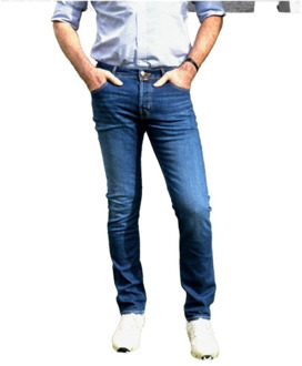 Slim Fit Jeans van Katoenmix met Geborduurde J Zak Jacob Cohën , Blue , Heren - W32,W30,W37