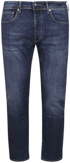 Slim Fit Katoenen Jeans met Riem Incotex , Blue , Heren - W37,W38,W35,W31,W33,W29,W32,W36,W34,W30