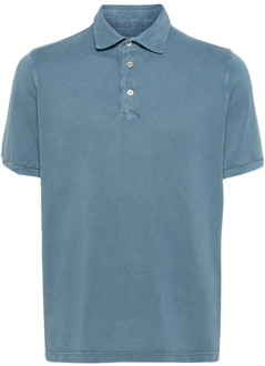 Slim Fit Katoenen Polo Shirt Fedeli , Blue , Heren - 2Xl,Xl,L,3Xl,4Xl