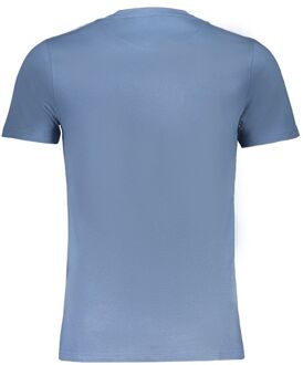Slim Fit Korte Mouwen T-shirt met Ronde Hals - maat XL Lichtblauw