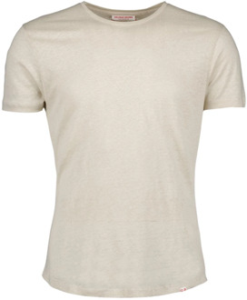 Slim Fit Linnen T-shirt Orlebar Brown , Beige , Heren - L,M