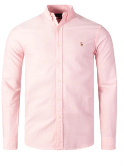 Slim fit overhemd in roze met fijn motief Lichtroze - XXL
