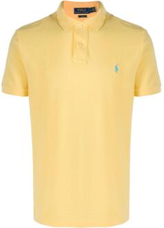 slim fit polo geel